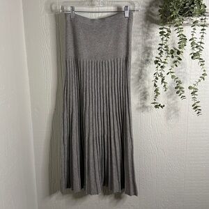 RORY pleated midi skirt NWOT gray